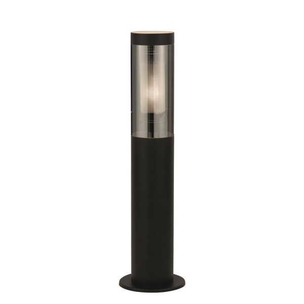 Batton Smoked Polycarbonate Outdoor Post Lamp In Black