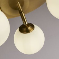 Crosby 3 Light Opal Glass Semi Flush Light In Gold