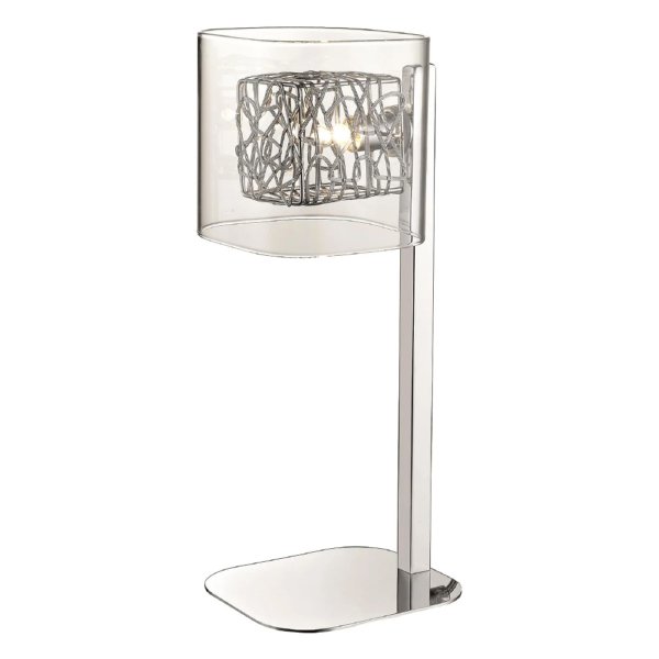 Holland Clear Glass Table Lamp In Chrome