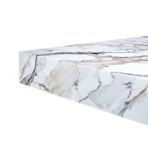 Halo High Gloss Bar Table In White And Milo Marble Effect