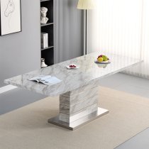 Parini Large Extending Dining Table In Magnesia Marble Effect