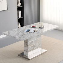 Parini Large Extending Dining Table In Magnesia Marble Effect