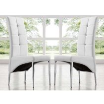 Parini Small Extending Magnesia Dining Table 6 Vesta White Chairs