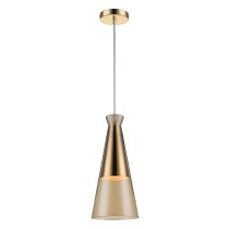 Kentish Champagne Shade Pendant Light In Gold