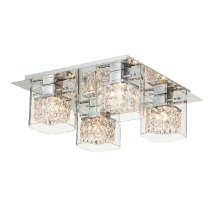 Leyton 4 Light Clear Glass Flush Light In Chrome