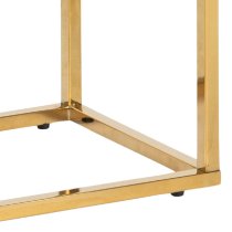 Allen White Marble Effect Glass Console Table With Gold Frame