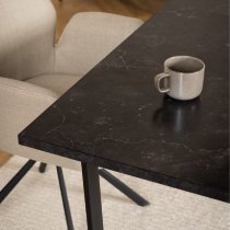 Amarillo Wooden Dining Table In Black Melamine Effect