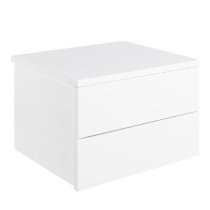 Antigo Wall Hung Wooden Bedside Cabinet With 2 Drawers In White