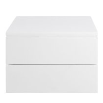 Antigo Wall Hung Wooden Bedside Cabinet With 2 Drawers In White