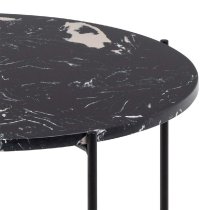 Berlin Marble Side Table Large With Metal Legs In Black