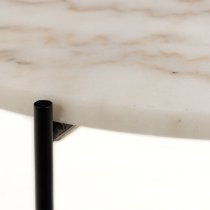 Berlin Marble Side Table Large With Metal Legs In White