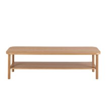 Barrie Wooden Coffee Table Rectangular With Undershelf In Oak