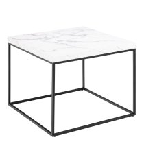 Burnaby Wooden Coffee Table Large In White Marble Effect