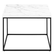 Burnaby Wooden Coffee Table Large In White Marble Effect