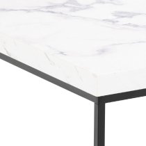 Burnaby Wooden Coffee Table Large In White Marble Effect