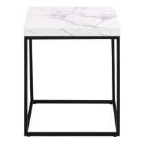 Burnaby Wooden Coffee Table Small In White Marble Effect