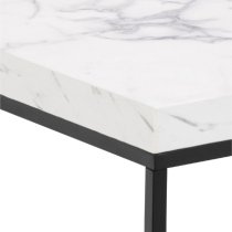 Burnaby Wooden Coffee Table Small In White Marble Effect