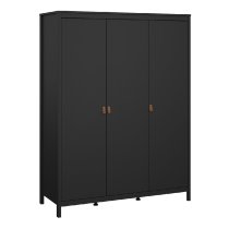 Butler Wooden Bedroom Set With 3 Doors Wardrobe In Black