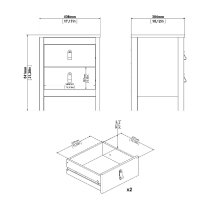 Butler Wooden Bedroom Set With 3 Doors Wardrobe In Black