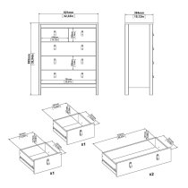 Butler Wooden Bedroom Set With 3 Doors Wardrobe In Black