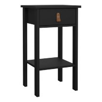 Belmar Wooden Bedside Cabinet With 1 Drawer In Matt Black