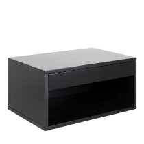 Carmel Wall Hung Wooden Bedside Cabinet With 1 Drawer In Black