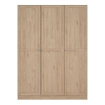 Burbank Wooden Wardrobe With 3 Doors In Hickory Oak