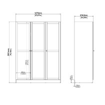 Burbank Wooden Wardrobe With 3 Doors In Hickory Oak