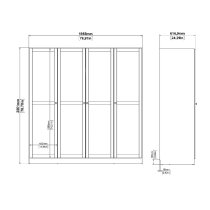 Burbank Wooden Wardrobe With 4 Doors In Hickory Oak