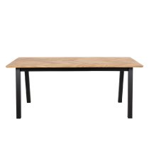 Brewster Wooden Dining Table Small With Black Legs In Oak