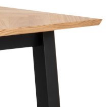 Brewster Wooden Dining Table Small With Black Legs In Oak