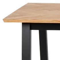 Brewster Wooden Dining Table Small With Black Legs In Oak