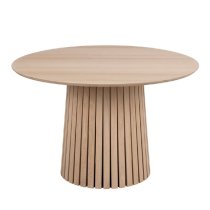 Cadott Wooden Dining Table Round In White Oak