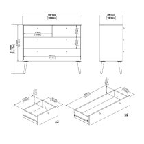 Casey Wooden Chest Of 4 Drawers In Dark Grey