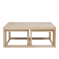 Cardiff Wooden Nesting Coffee Tables In White Oak