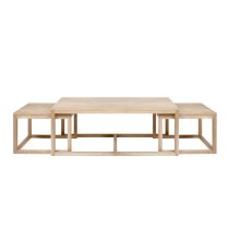 Cardiff Wooden Nesting Coffee Tables In White Oak