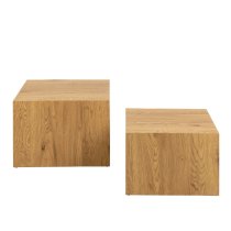 Dania Wooden Set Of 2 Coffee Table Square In Oak