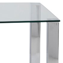 Keene Glass Dining Table With Chrome Legs In Clear