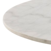 Casey White Marble Dining Table Round With Black Metal Base