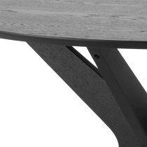 Destin Wooden Dining Table Round In Black