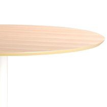 Ionia Wooden Dining Table Round In Oak And White