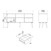 Casey Wooden TV Stand With 2 Drawers In White