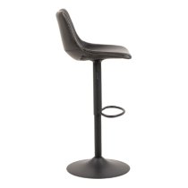 Ogden Matt Black Leather Bar Stools In Pair