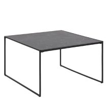 Ithaca Wooden Coffee Table Square In Black Marble Effect