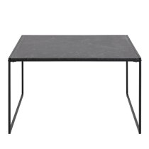 Ithaca Wooden Coffee Table Square In Black Marble Effect