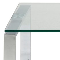 Keene Clear Glass Nesting Coffee Table With Chrome Metal Frame