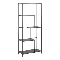 Ithaca Wooden Bookcase With 4 Shelves In Black Marble Effect