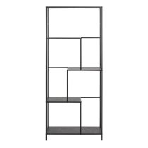 Ithaca Wooden Bookcase With 4 Shelves In Black Marble Effect