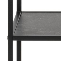 Ithaca Wooden Bookcase With 4 Shelves In Black Marble Effect