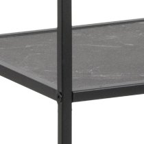 Ithaca Wooden Bookcase With 4 Shelves In Black Marble Effect